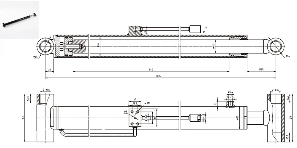 tiltcylinder-products-EP-Φ65xΦ45 Aerial Work Vehicle Lifting Cylinder-draft