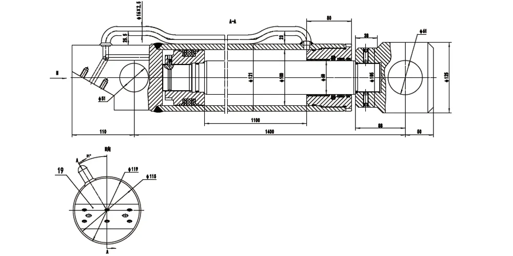 tiltcylinder-product-EP-Φ100×Φ60×1100 Telescopic Hydraulic Cylinder-draft