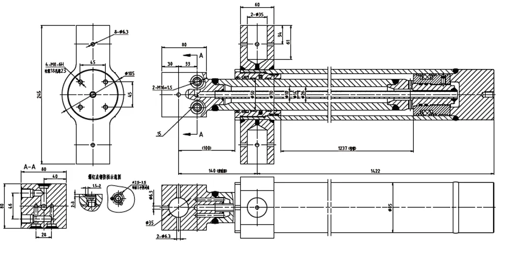 tiltcylinder-product-EP-Φ70×Φ50×1237 Truck Crane Cylinder for Opening Rack Support-draft